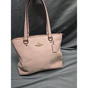 Coach White Pebbled Leather Tote Bag